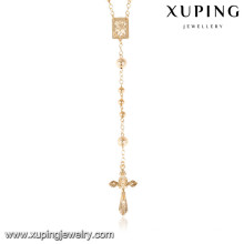 43267 Xuping Rosenkranz Schmuck 18k vergoldet Kette Halskette, neueste Design Saudi-Gold Schmuck Halskette